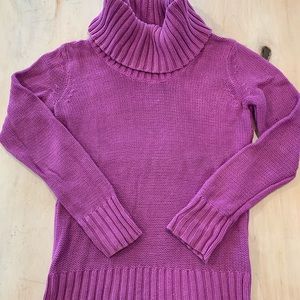 EUC Old Navy Chunky Cotton Turtleneck Sweater in Deep Pink